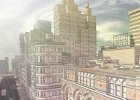 City Morning  F3Dお題でレンダ■トゥーン投稿作品です。「背景カタログ」という書籍を見る機会があり、普段何気なく見ている住宅の風景（写真）が線画にすると全く雰囲気が変わることに驚きました。線画をみているだけでこんな作品に使えそうだなと想像力が刺激されて面白かったです。そんなこともあって線画に着色したような作品を制作してみました。Poserにモデルを読み込んで、IBLと正面からライトを当て、影を消したレンダリング画像をGIMPで輪郭抽出して線画を製作し、CLIP STUDIO PAINT PROで細部を修正し、空を描きました。（2012年6月製作）  使用ソフト　CLIP STUDIO PAINT PRO　PoerPro　2012　Gimp2.6｜クレジット　Urban Sprawl 2（DAZ）